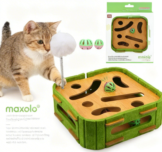 maxolo® Cat’s Secret Labyrinth Adventure Toy - Interactive Treat-Hunting Puzzle Feeder | Boost Kitty IQ, Fight Boredom & Unleash Their Inner Hunter