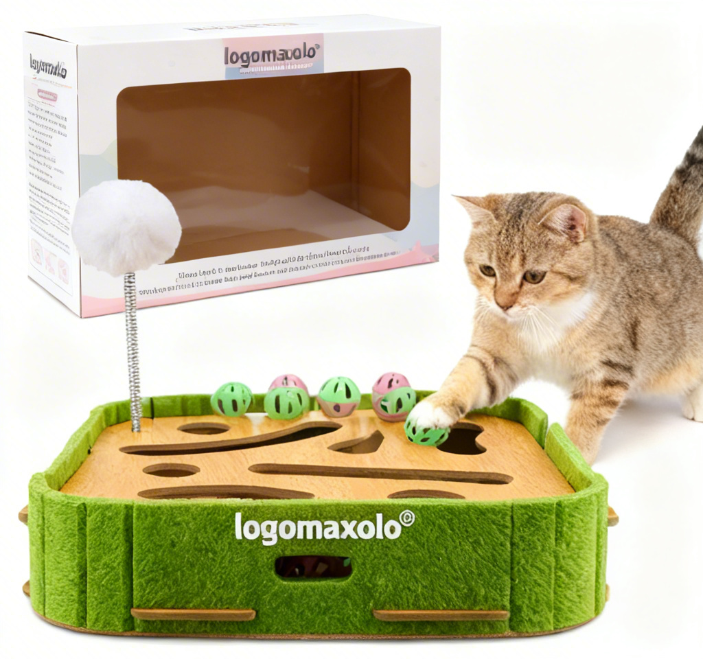 maxolo® Cat Maze Puzzle Toy - Kitty's Top-Secret Hunting Labyrinth | Interactive Treat-Dispensing Playground to Outsmart Bored Indoor Kittens & Curious Cats